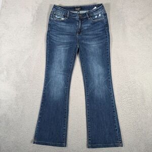 Judy Blue Jeans Womens 13/31 (30x28) Slim Bootcut Denim Dark Wash Stretch Blue